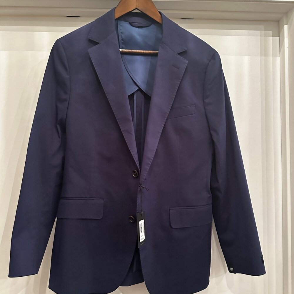NWT: BONOBOS Slim Fit Navy Blue Cotton Blazer